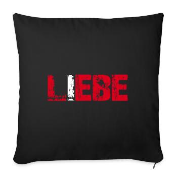 Liebe und Lebe - einfach nur Liebe - Sofakissenbezug 45 x 45 cm - Schwarz - Vorne