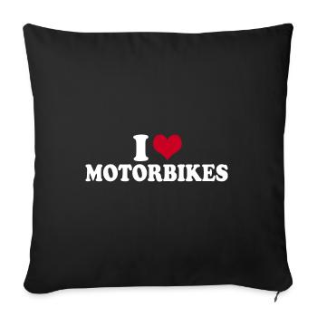 J’aime les motos moto - Housse de coussin décorative 45 x 45 cm - noir - Devant