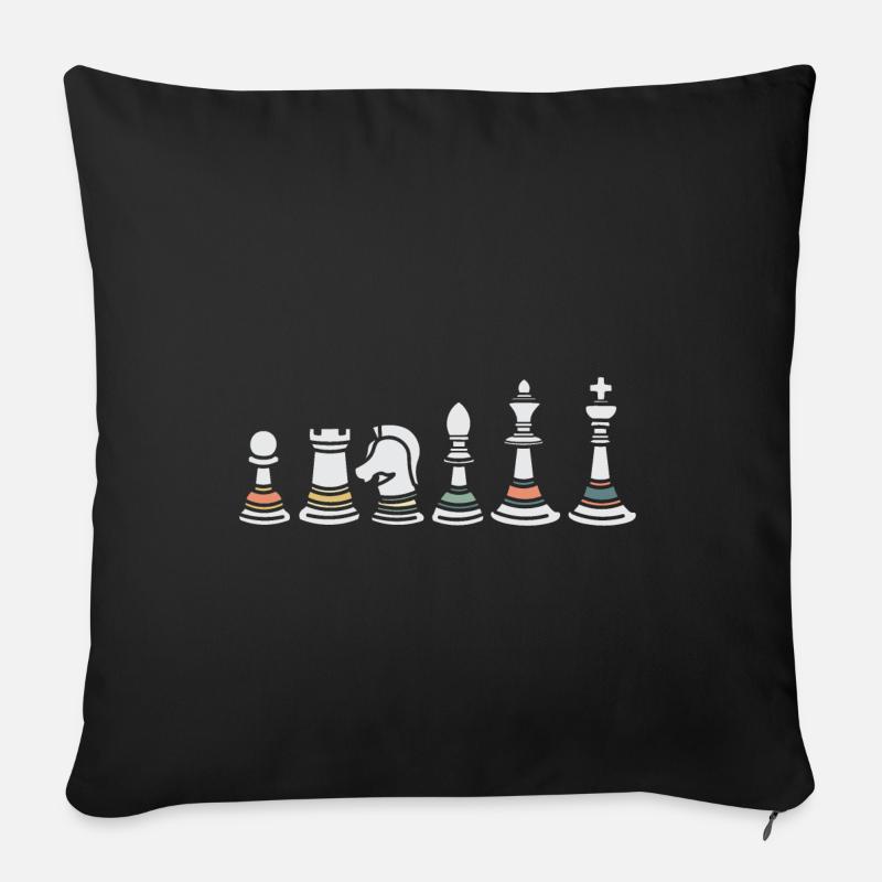 Schach Schachspiel - Sofakissenbezug 45 x 45 cm - Schwarz