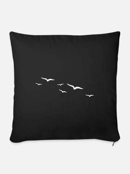 Vögel | Vogel - Sofakissenbezug 45 x 45 cm - Schwarz