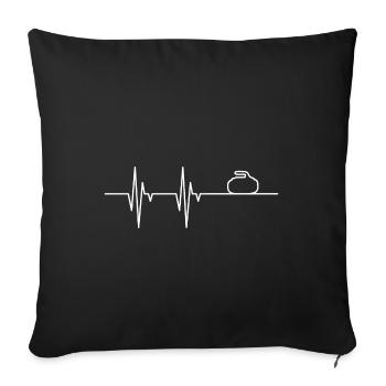 Curling heartbeat - Sofa pillowcase 17,3'' x 17,3'' (45 x 45 cm) - black - Front