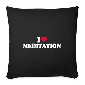 Méditer la méditation J’aime la méditation - Housse de coussin décorative 45 x 45 cm - noir - Devant