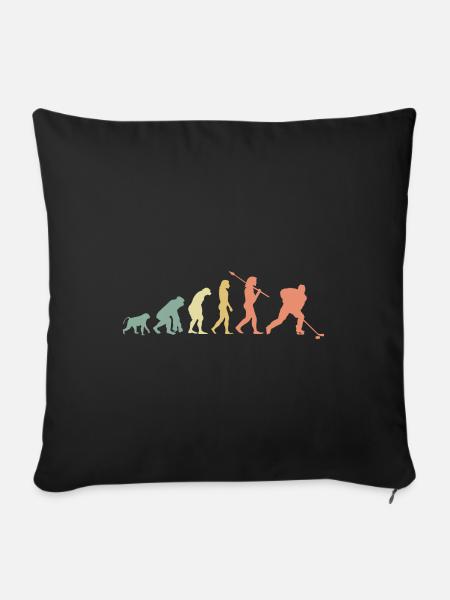 Eishockey Evolution - Sofakissenbezug 45 x 45 cm - Schwarz
