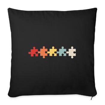Roi du Puzzle - Housse de coussin décorative 45 x 45 cm - noir - Devant