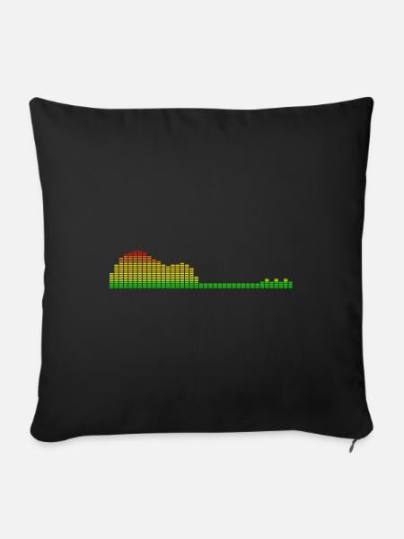 Guitar Shape Equalizer - Sofa pillowcase 17,3'' x 17,3'' (45 x 45 cm) - black