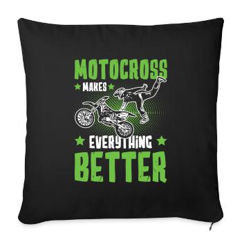 Motorcycle motocross saying - Sofa pillowcase 17,3'' x 17,3'' (45 x 45 cm) - black - Front