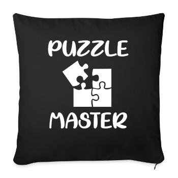 Puzzle Maître sort cadeau autisme mystère - Housse de coussin décorative 45 x 45 cm - noir - Devant