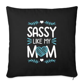 Bébé maman maman - Housse de coussin décorative 45 x 45 cm - noir - Devant