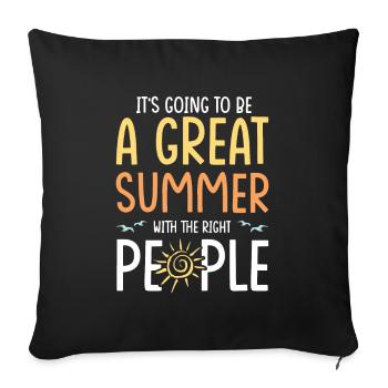 summer summer - Sofa pillowcase 17,3'' x 17,3'' (45 x 45 cm) - black - Front