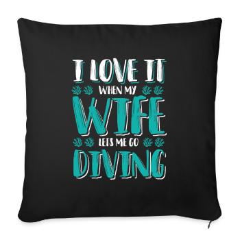 amour femme plongée - Housse de coussin décorative 45 x 45 cm - noir - Devant