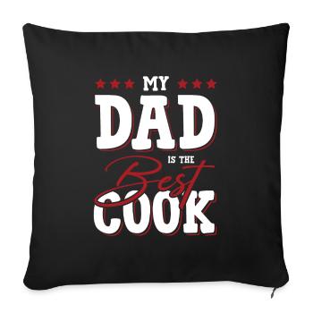 dad papa cook - Sofa pillowcase 17,3'' x 17,3'' (45 x 45 cm) - black - Front