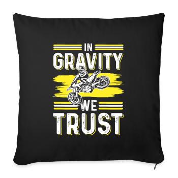 gravity dirtbike motocross - Sofa pillowcase 17,3'' x 17,3'' (45 x 45 cm) - black - Front