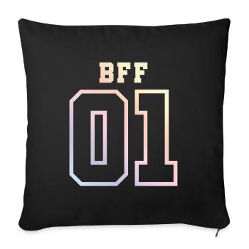 Bff 01 Best Friends - Sofa pillowcase 17,3'' x 17,3'' (45 x 45 cm) - black - Front