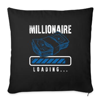 millionaire loading - Sofa pillowcase 17,3'' x 17,3'' (45 x 45 cm) - black - Front