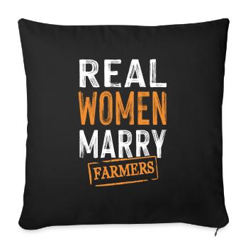Les femmes épousent les paysans - Housse de coussin décorative 45 x 45 cm - noir - Devant