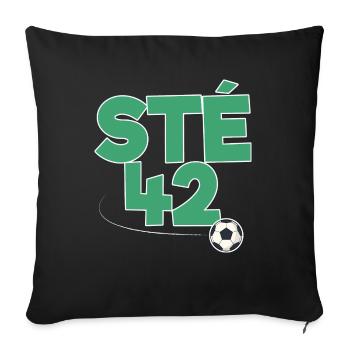 Sainté Saint-Etienne Stéphanois Sté 42 - Housse de coussin décorative 45 x 45 cm - noir - Devant