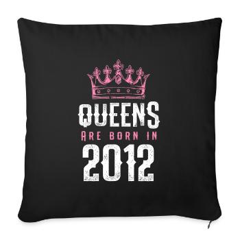 born in 2012 - Sofa pillowcase 17,3'' x 17,3'' (45 x 45 cm) - black - Front