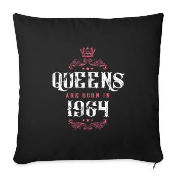born in 1964 - Sofa pillowcase 17,3'' x 17,3'' (45 x 45 cm) - black - Front