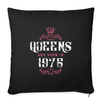 born in 1975 - Sofa pillowcase 17,3'' x 17,3'' (45 x 45 cm) - black - Front