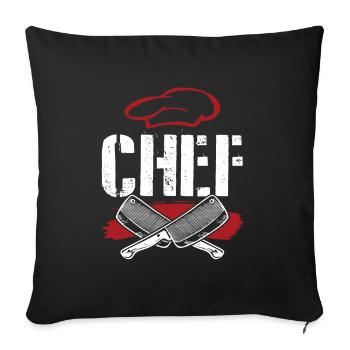 chef cuisinier - Housse de coussin décorative 45 x 45 cm - noir - Devant