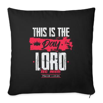 Bible verse Lord Jesus - Sofa pillowcase 17,3'' x 17,3'' (45 x 45 cm) - black - Front