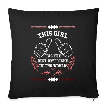 Best friend in the world saying - Sofa pillowcase 17,3'' x 17,3'' (45 x 45 cm) - black - Front