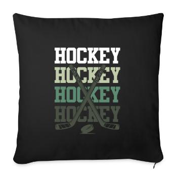 Slogan de l’équipe de hockey ICE - Housse de coussin décorative 45 x 45 cm - noir - Devant
