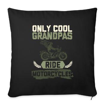 Motorcycle Grandfather - Sofa pillowcase 17,3'' x 17,3'' (45 x 45 cm) - black - Front