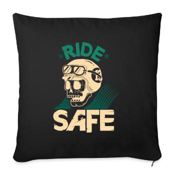 motorrad ride - Sofakissenbezug 45 x 45 cm - Schwarz - Vorne