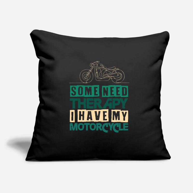 Motorcycle Therapy Biker Saying Sofa pillowcase 17,3'' x 17,3'' (45 x 45 cm)
