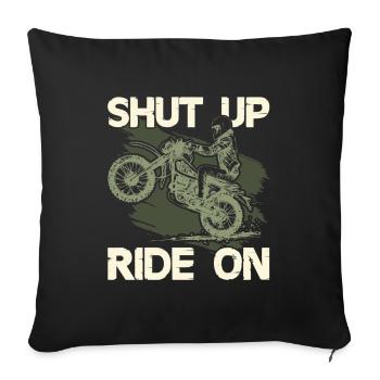 Devis Balade à moto - Housse de coussin décorative 45 x 45 cm - noir - Devant
