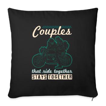 motorcycle pairs saying biker - Sofa pillowcase 17,3'' x 17,3'' (45 x 45 cm) - black - Front