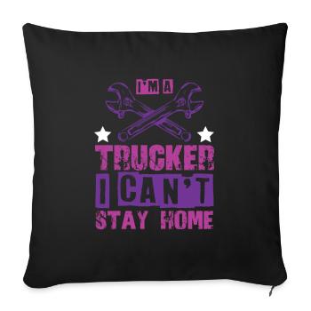 Trucker Cool Saying - Sofa pillowcase 17,3'' x 17,3'' (45 x 45 cm) - black - Front