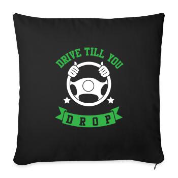 Devis camionneur camion - Housse de coussin décorative 45 x 45 cm - noir - Devant