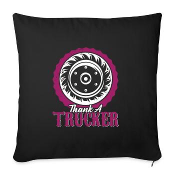 Camionneur disant camion - Housse de coussin décorative 45 x 45 cm - noir - Devant