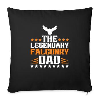 falconry dad pub hunt - Sofa pillowcase 17,3'' x 17,3'' (45 x 45 cm) - black - Front