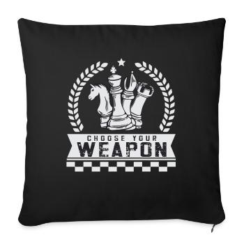 Lusitger Schachspieler Spruch I Schach - Sofakissenbezug 45 x 45 cm - Schwarz - Vorne