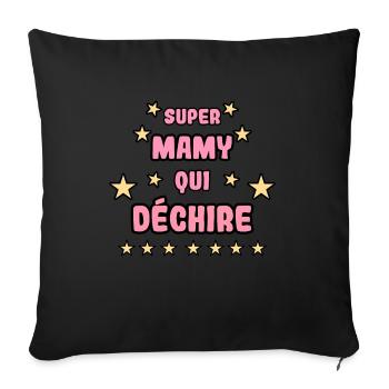 Super mamy qui déchire - Housse de coussin décorative 45 x 45 cm - noir - Devant