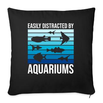 Drôle d’amateur d’aquarium disant citation du propriétaire de l’aquarium - Housse de coussin décorative 45 x 45 cm - noir - Devant