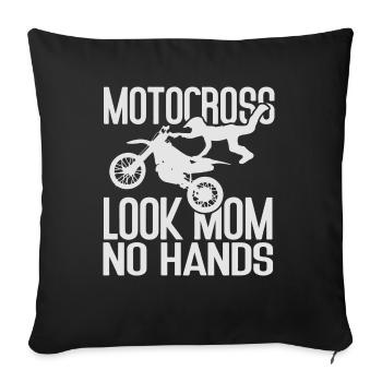Motocross Dirt Bike Rider Moto Supercross MX - Housse de coussin décorative 45 x 45 cm - noir - Devant