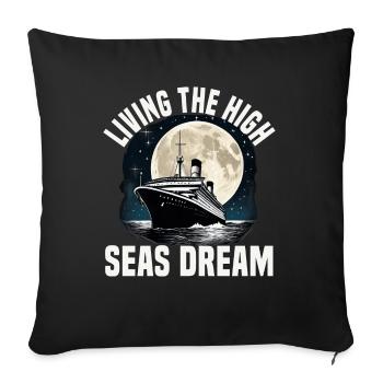 Vivre des vacances de rêve en haute mer sur un bateau de croisière - Housse de coussin décorative 45 x 45 cm - noir - Devant