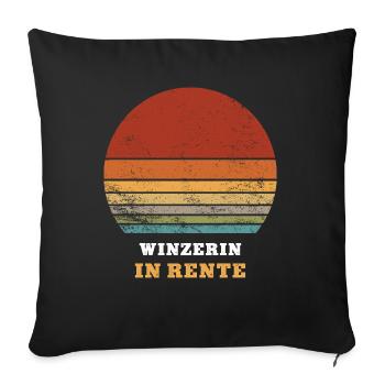 Winzerin Rente Ruhestand Rentnerin Rentnerin - Sofakissenbezug 45 x 45 cm - Schwarz - Vorne