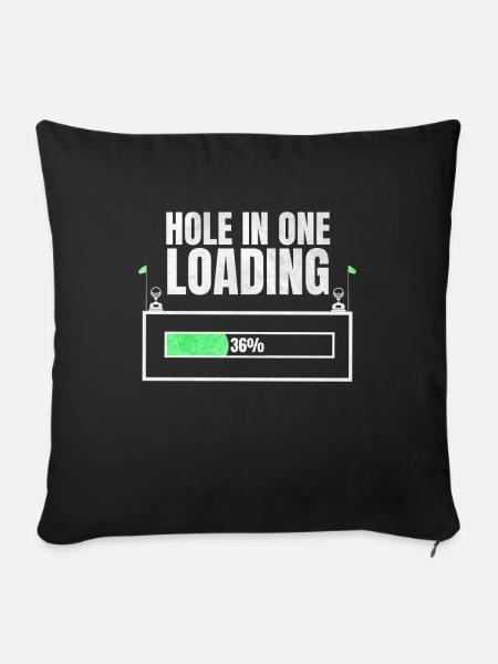 Hole in one Golf Geschenk - Sofakissenbezug 45 x 45 cm - Schwarz