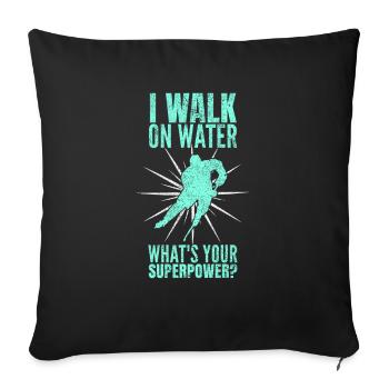 Ice hockey gift - Sofa pillowcase 17,3'' x 17,3'' (45 x 45 cm) - black - Front
