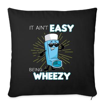 Asthma Inhaler Short breath Sport funny shortness of breath - Sofa pillowcase 17,3'' x 17,3'' (45 x 45 cm) - black - Front