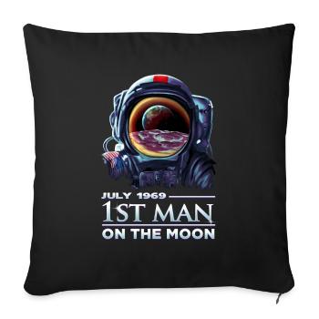 Astronaut 1969 First Man on the Moon - DK Studio - Sofa pillowcase 17,3'' x 17,3'' (45 x 45 cm) - black - Front