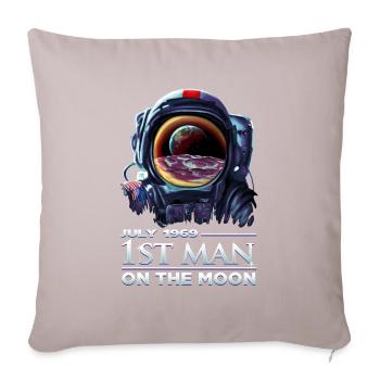 Astronaut 1969 First Man on the Moon - DK Studio - Sofa pillowcase 17,3'' x 17,3'' (45 x 45 cm) - light taupe - Front
