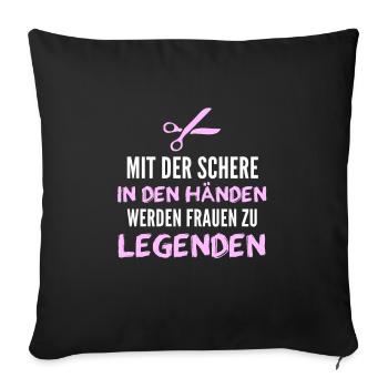 Friseurin - Sofakissenbezug 45 x 45 cm - Schwarz - Vorne