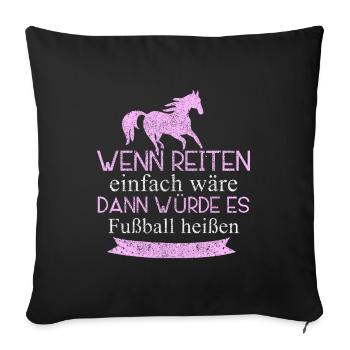 Reiten Fußball - Sofakissenbezug 45 x 45 cm - Schwarz - Vorne