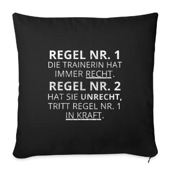 Trainerin Lustig Geschenk Spruch - Sofakissenbezug 45 x 45 cm - Schwarz - Vorne